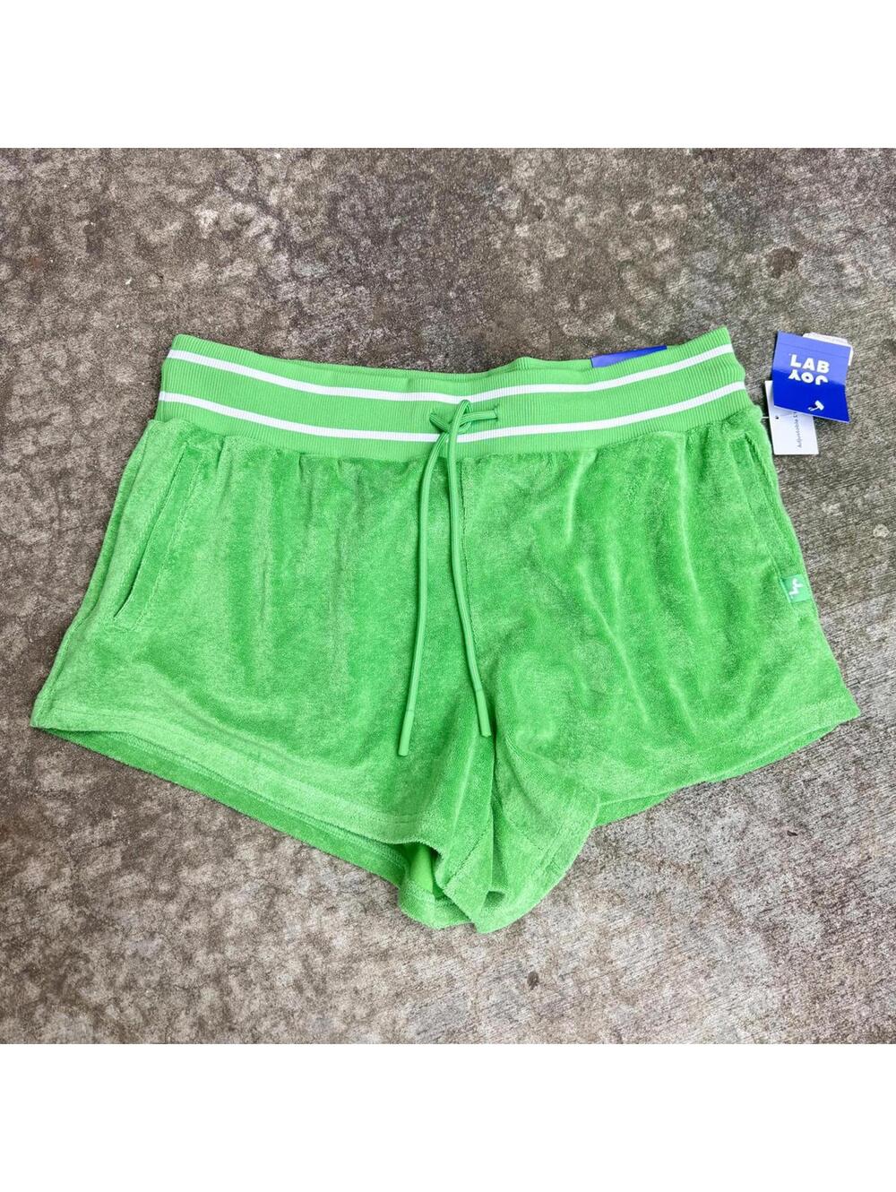 NWTs Joy Lab Green Terry Cloth Lounge Shorts w/ Striped Waistband (XL)